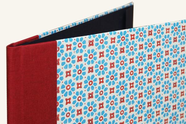 Blau rote Sammelmappe, "Resi", Mappe mit Gummiband, individuelle Mappe